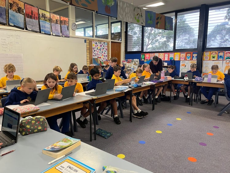 Our bright and comfortable classrooms. Students learning in class.